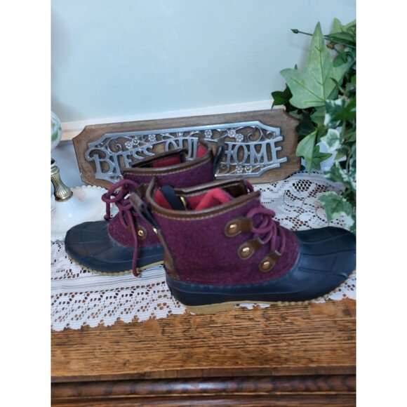 Tommy Hilfiger Shoes - Tommy Hilfiger Women's Waterproof Ankle  Duck Boots 6 Lace Up Zip Gorpcore Rain